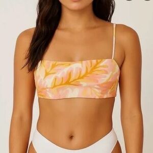 Stone Fox Swim Pink and Yellow Bikini Top